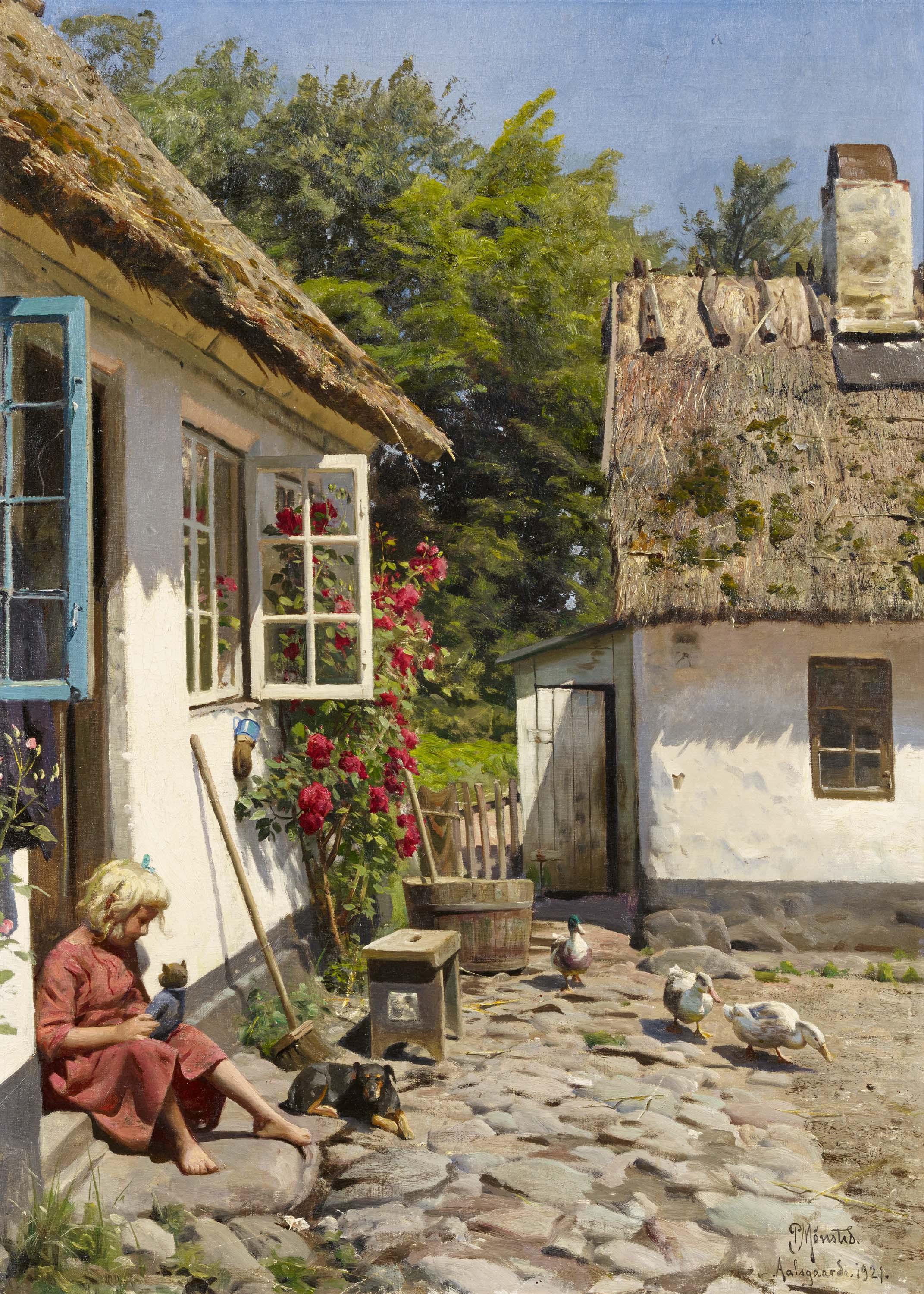 Peder Moerk Moensted - Mädchen am Haus.