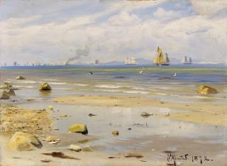 Peder Moerk Moensted - Schiffe an der Küste von Kopenhagen. Studie