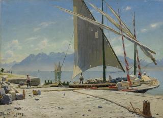 Peder Mønk Mønsted - View Of Vevey, 1887