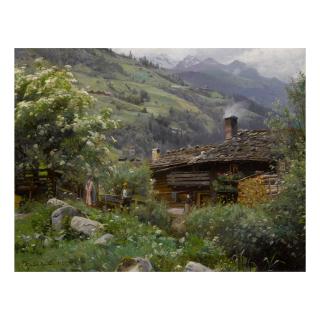 Peder Mønsted - A Cottage In Gastein, Austria