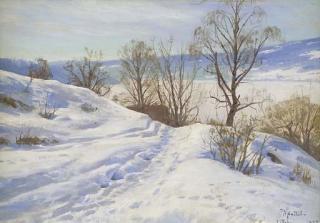 Peder Monsted - A Winter Landscape, Lillehammer