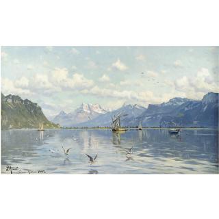 Peder Mønsted - Danish Genevesøen (Lake Geneva)
