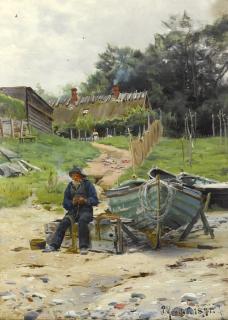 Peder Mønsted - Danish Mending The Nets