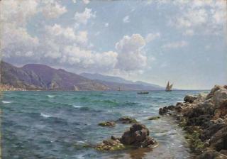Peder Mønsted - Fishing Boats on the Water, Cap Martin
