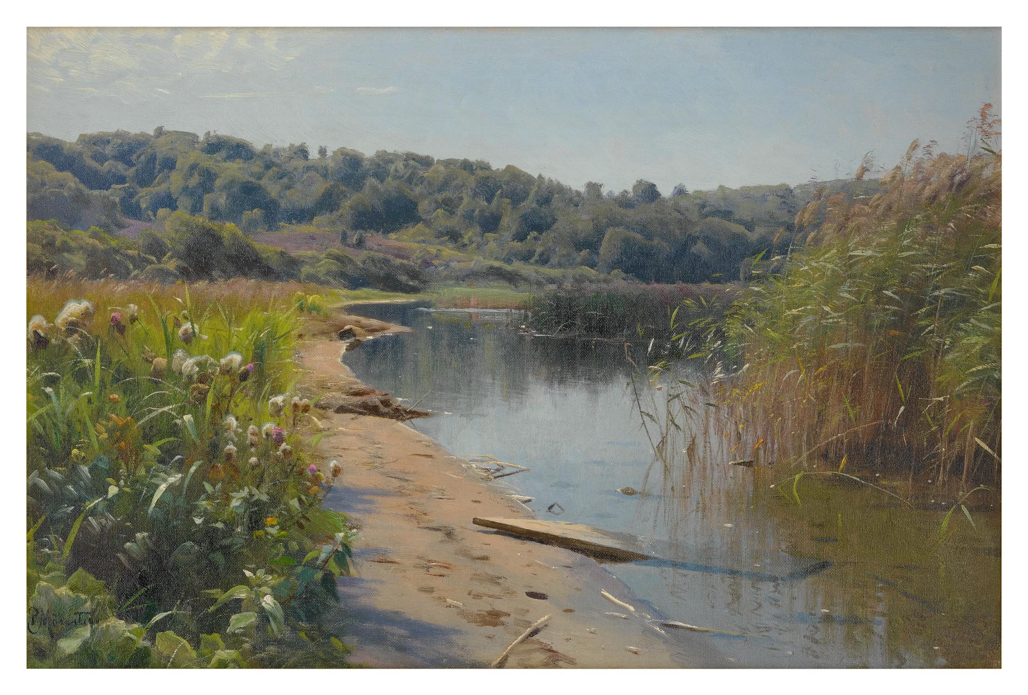 Peder Mønsted - Summer Reflections On A Lake, Silkeborg