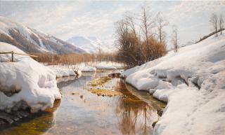 Peder Mønsted - Winter Sun in the Engadin