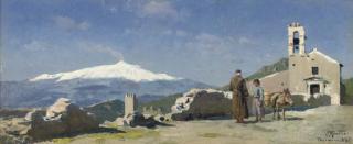 Peder Mork Mönsted - A Meeting On Market Day, Taormina