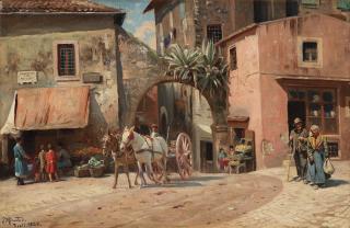 Peder Mork Mönsted - Street scene from Tivoli