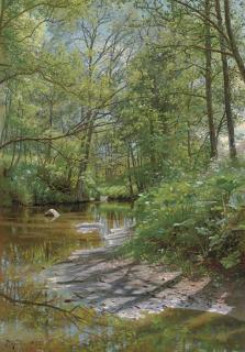 Peder Mork Mønsted - A River Landscape