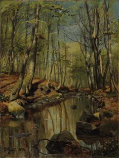 Peder Mørk Mønsted - A wooded river landscape