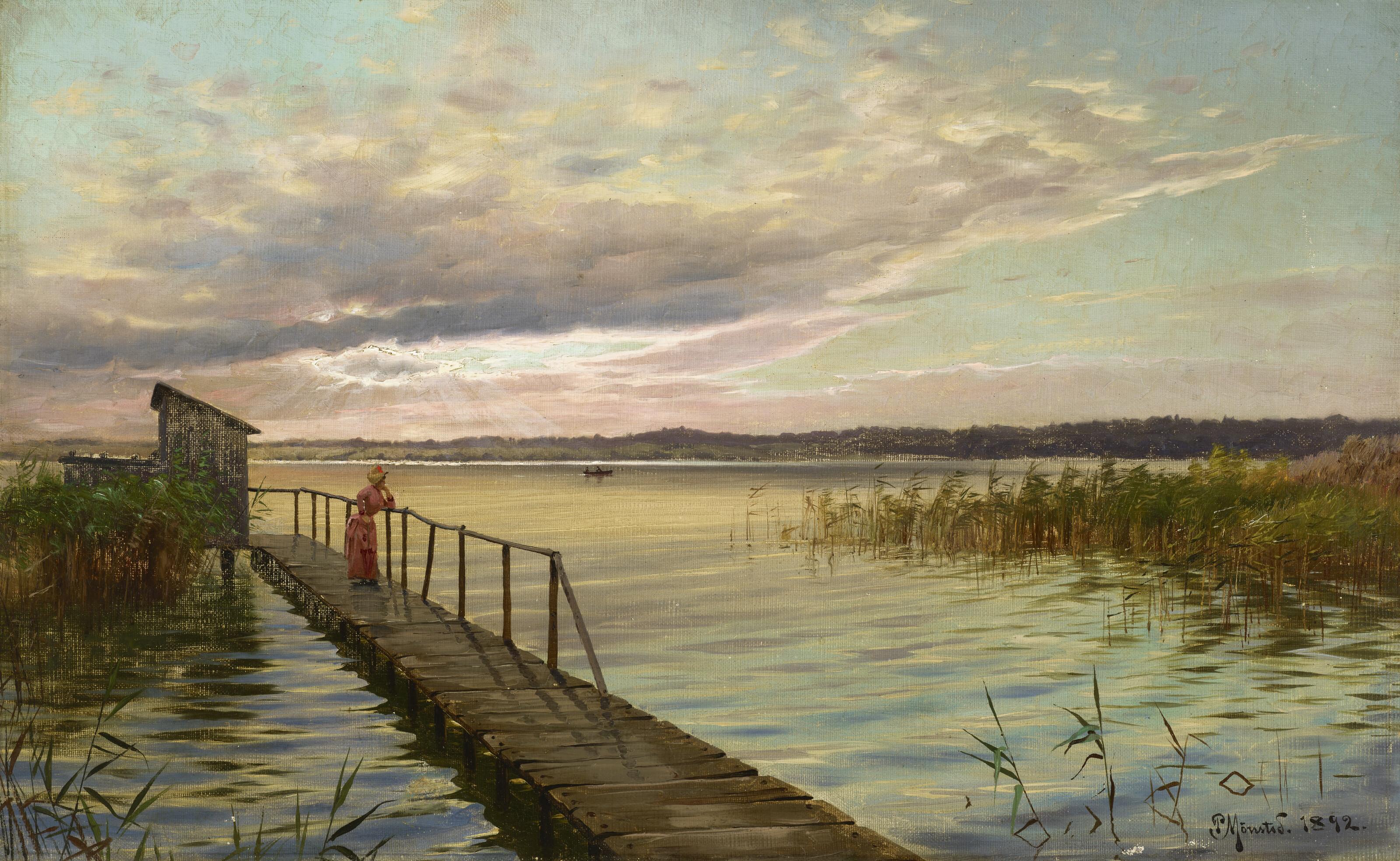 Peder Mørk Mønsted - Aftenhimmel ved Furesøen (Evening Sky by the Furesøen)