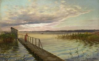 Peder Mørk Mønsted - Aftenhimmel ved Furesøen (Evening Sky by the Furesøen)