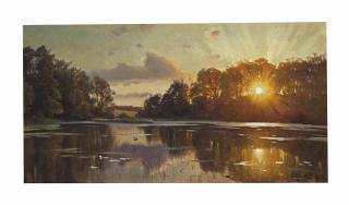 Peder Mork Monsted - Sunset at Orholm