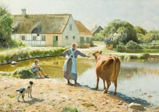 Peder Mørk Mønsted - The cow refuses to drink