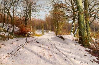 Peder Mørk Mønsted - Waldweg im Winter