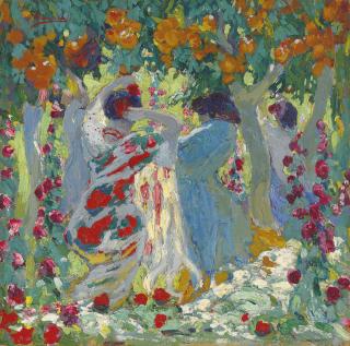 Pedro Blanes Viale - Femme sous les orangers