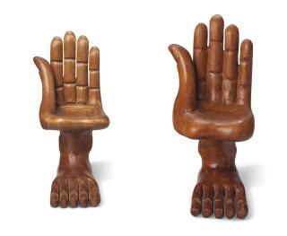 Pedro Friedeberg - A Pair of Miniature Hand/Foot Chairs