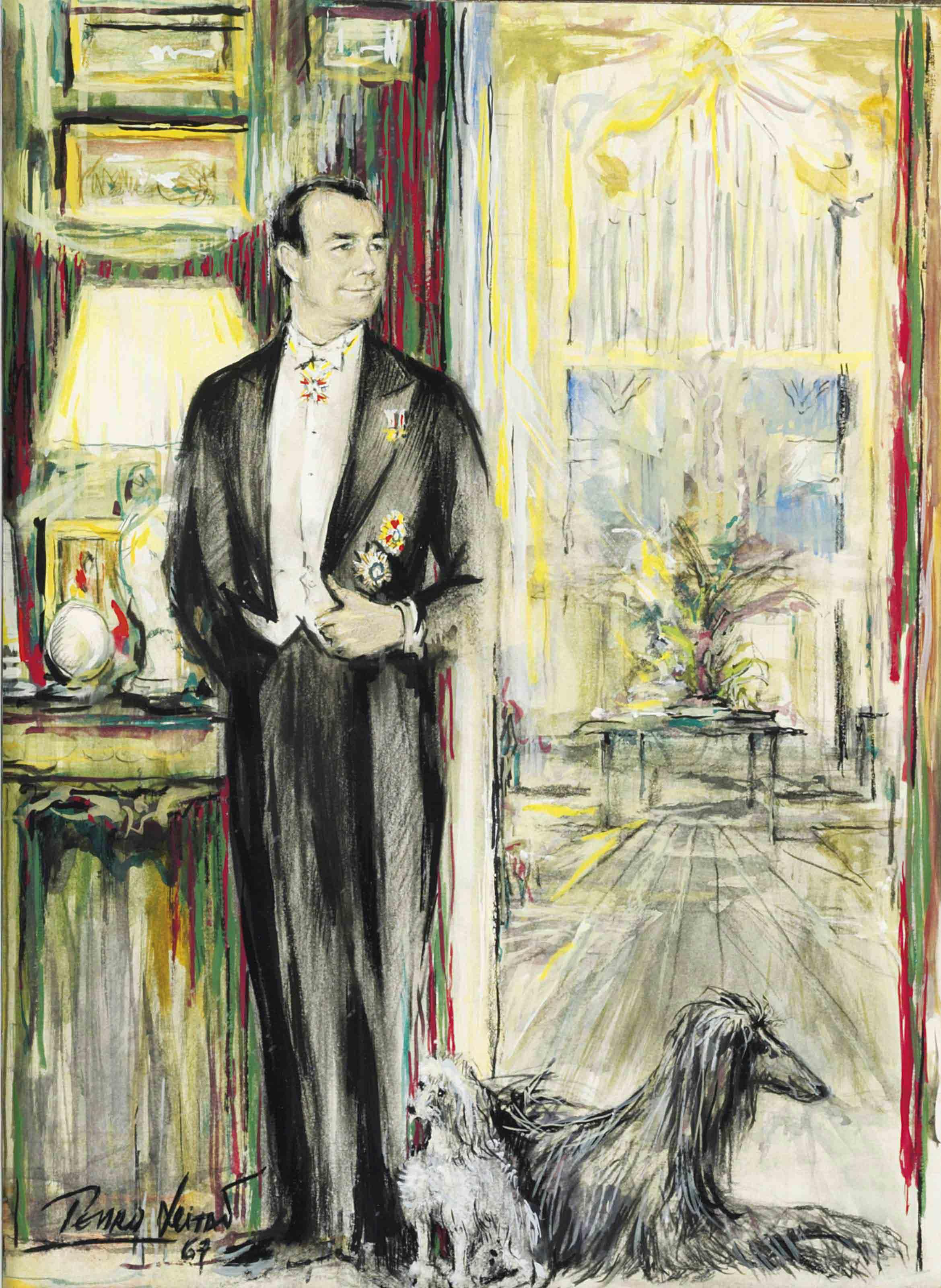 Pedro Leitao - Portrait of Duarte Pinto Coelho, full-length, in his drawing room at 8 Don Pedro Street, Madrid