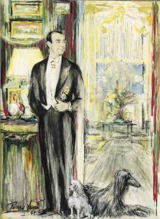 Pedro Leitao - Portrait of Duarte Pinto Coelho, full-length, in his drawing room at 8 Don Pedro Street, Madrid