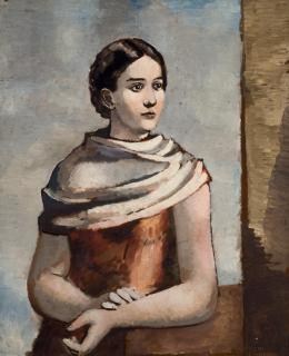 Pedro Pruna O\'Cerans - Femme au châle blanc