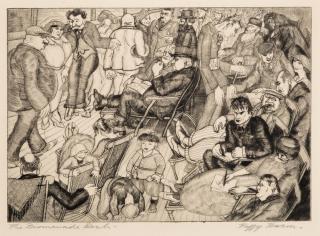 Peggy Bacon - The Promenade Deck, Published In The The New Republic Portfolio: Six American Etchings