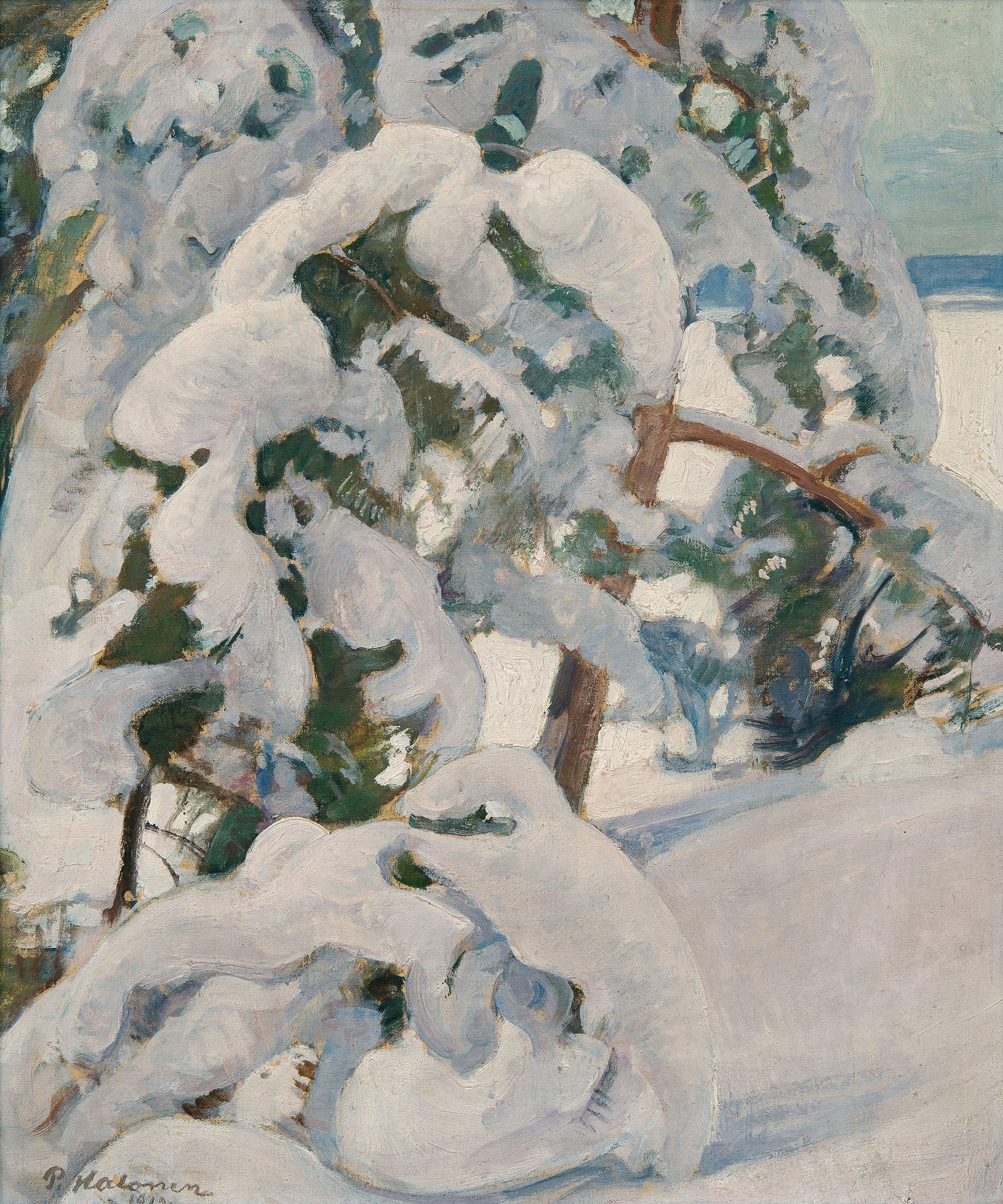 Pekka Halonen - Snowy Pine Trees.