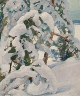 Pekka Halonen - Snowy Pine Trees.