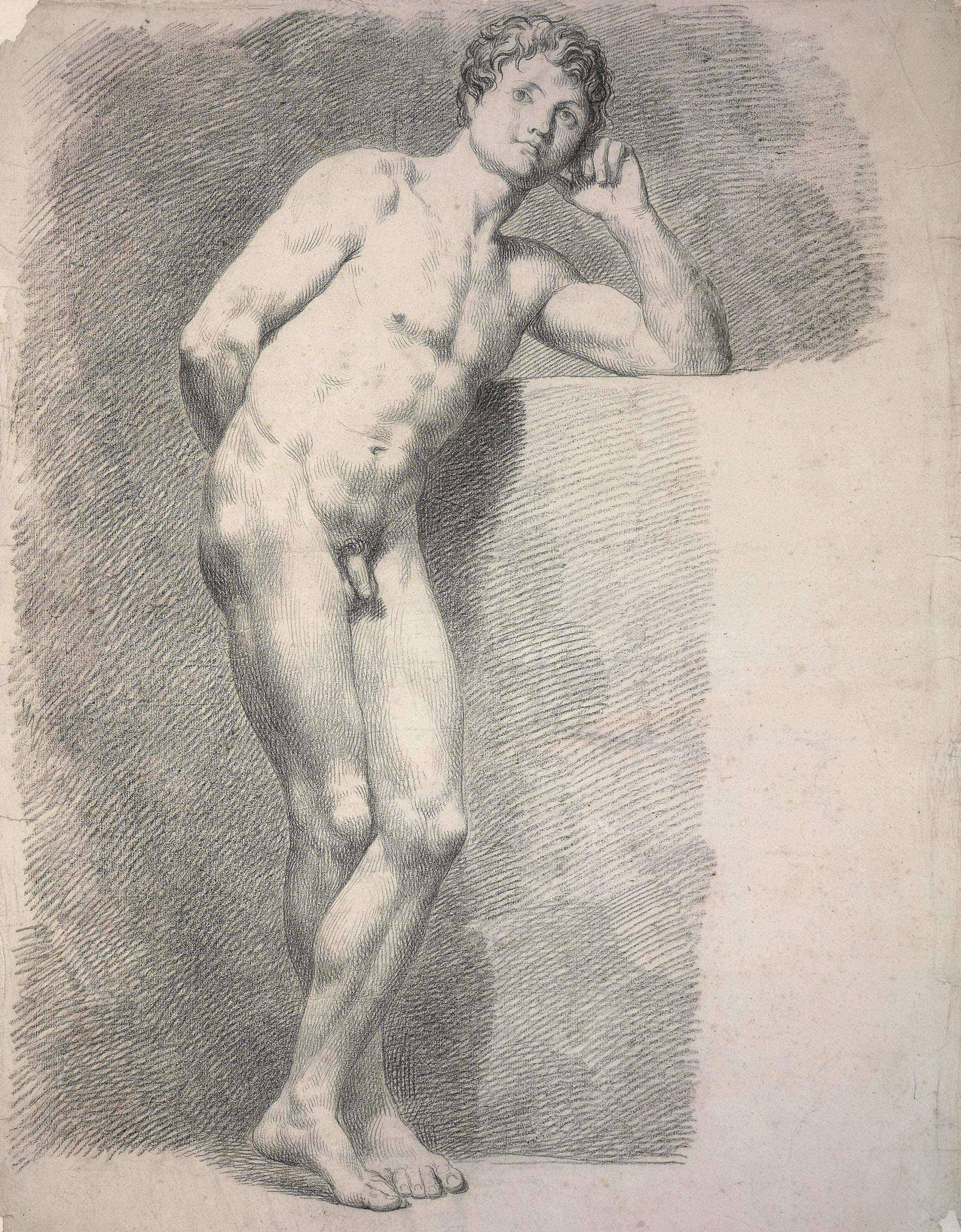Pelagio Pelagi - A male nude leaning on a pedestal