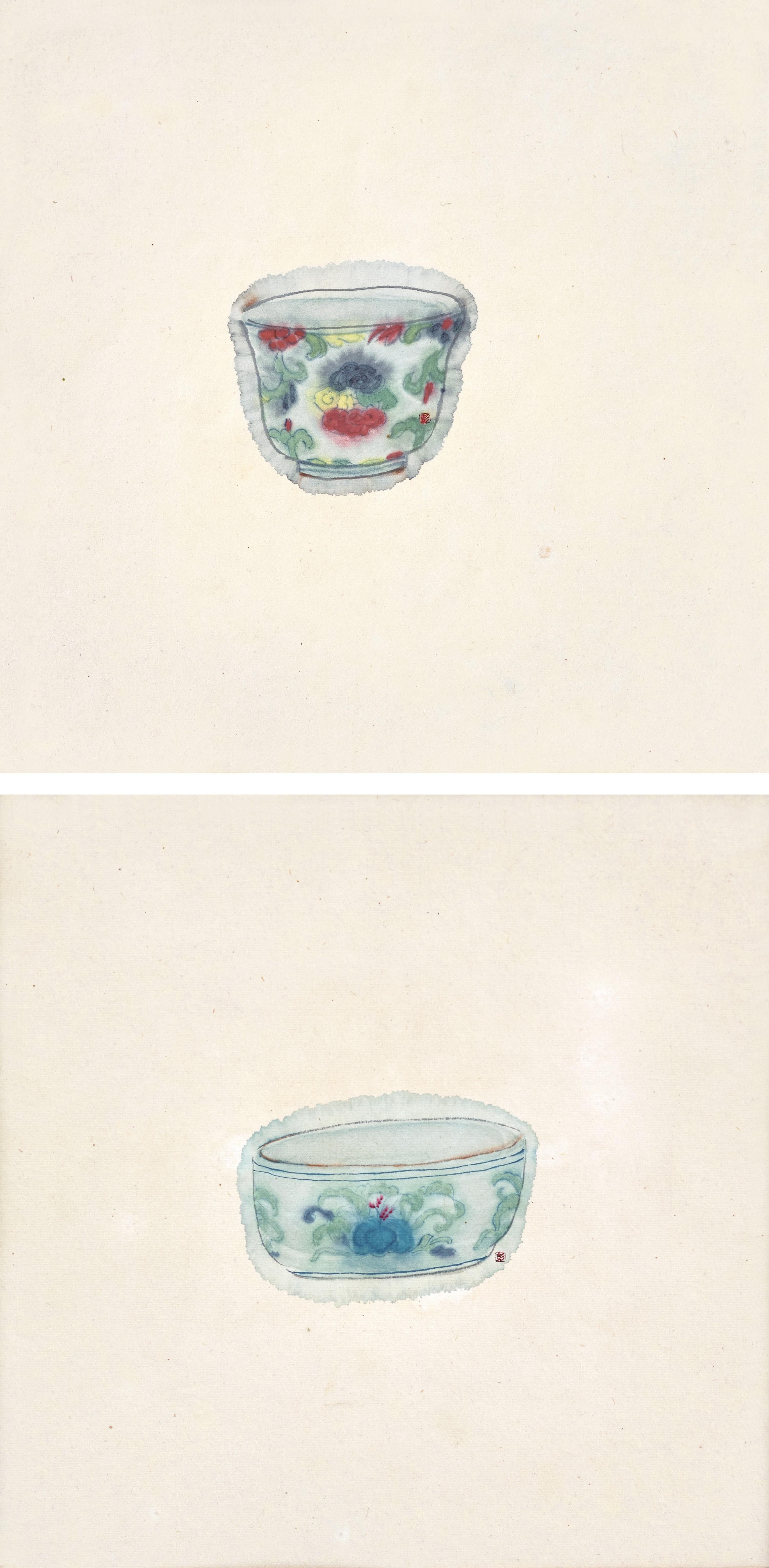 Peng Wei - Doucai Cups (Set of two pieces)