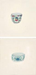 Peng Wei - Doucai Cups (Set of two pieces)