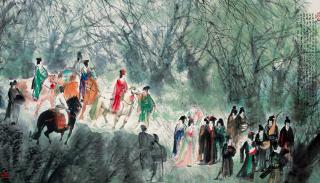 Peng Xiancheng - Demoiselles In An Outing 1(Painted In 2016)