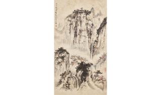 Peng Ximing - Landscape with Waterfall, 1984