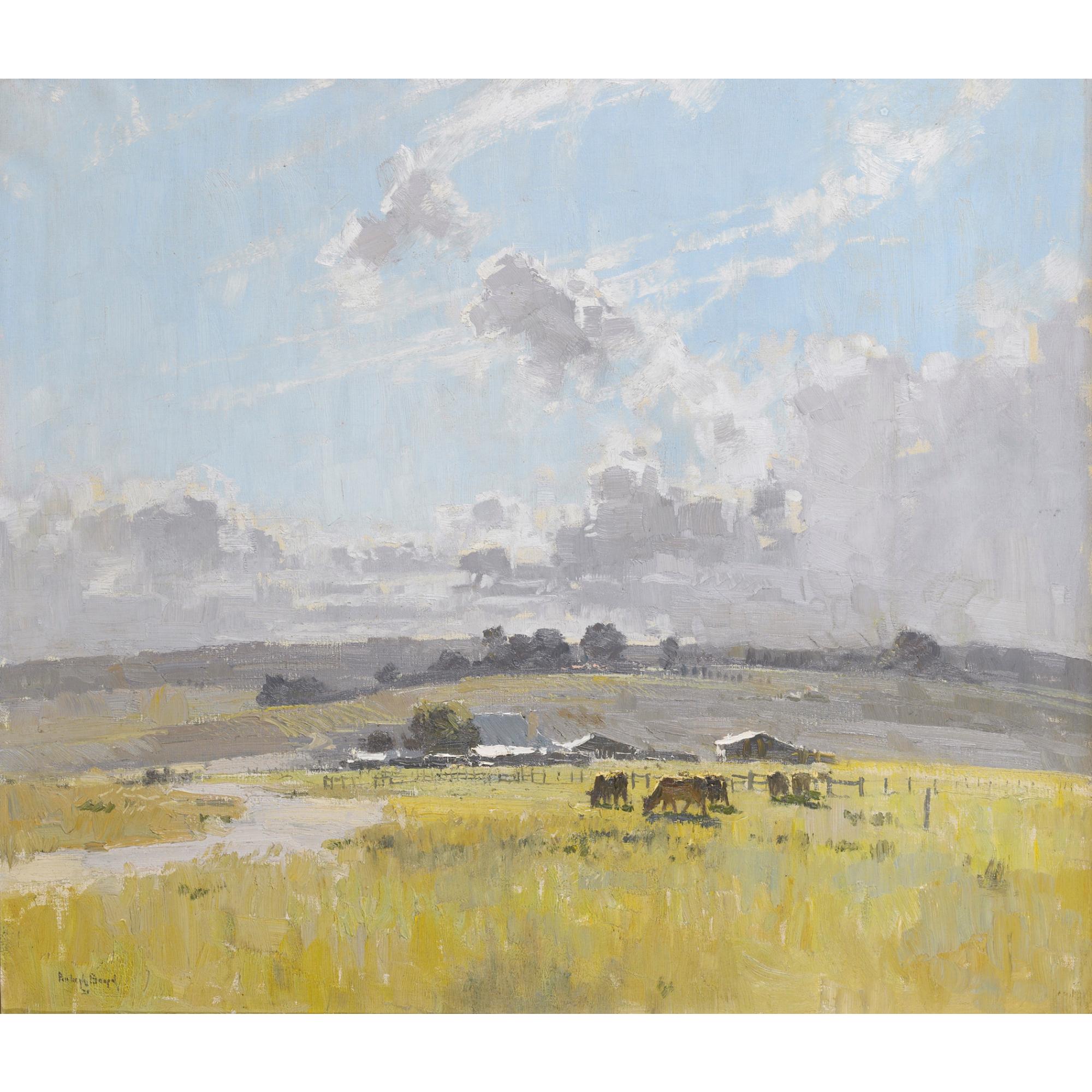 Penleigh Boyd - Australian Landscape With Cattle And Farm Buildings