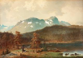 Per Daniel Holm - Fjällmotiv med andjagande same