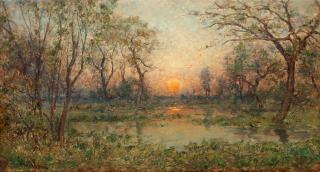 Per Ekström - French landscape with setting sun