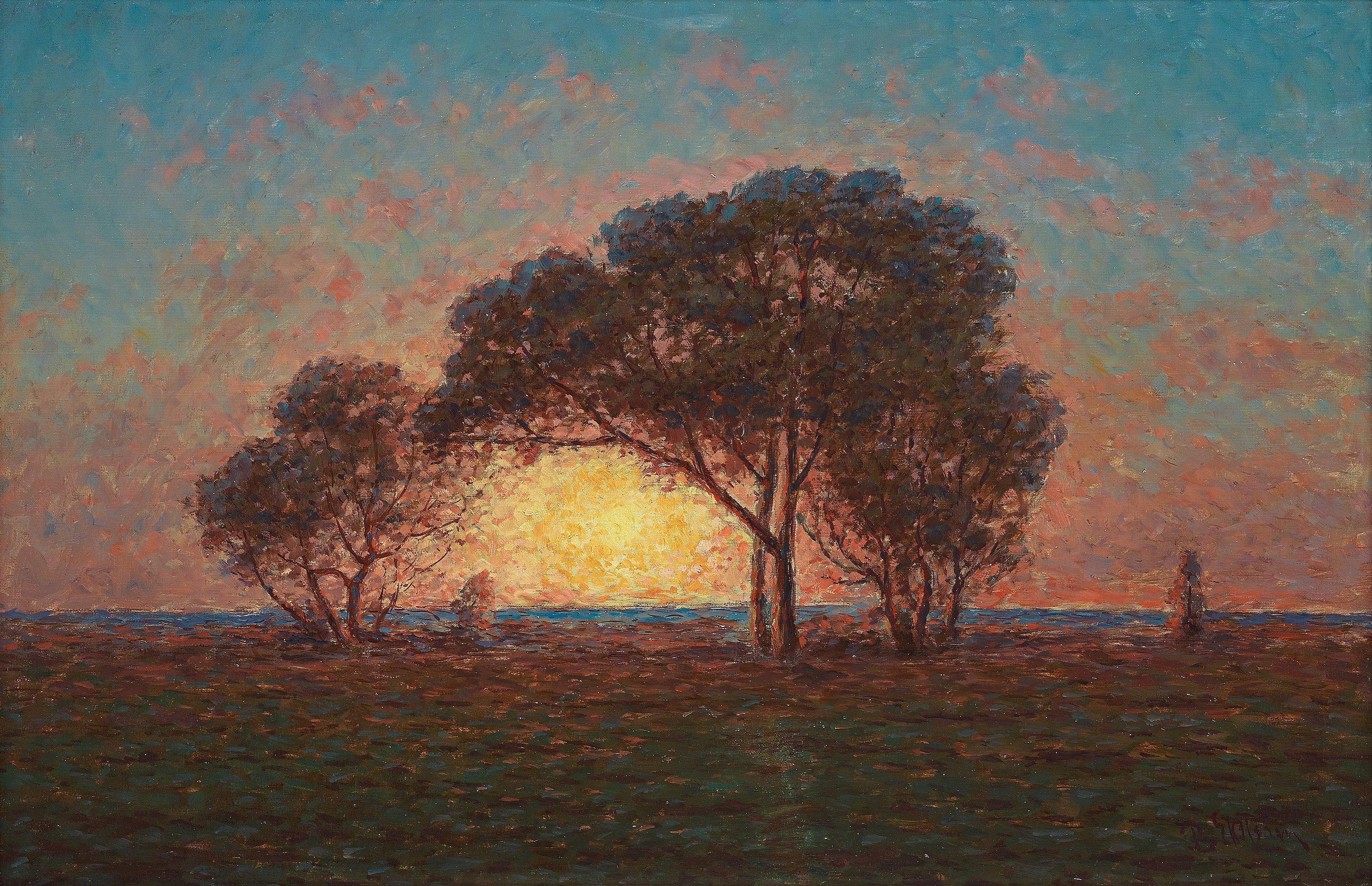 Per Ekström - Landscape with setting sun
