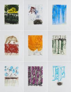 Per Kirkeby - Serie von 9 Radierungen.