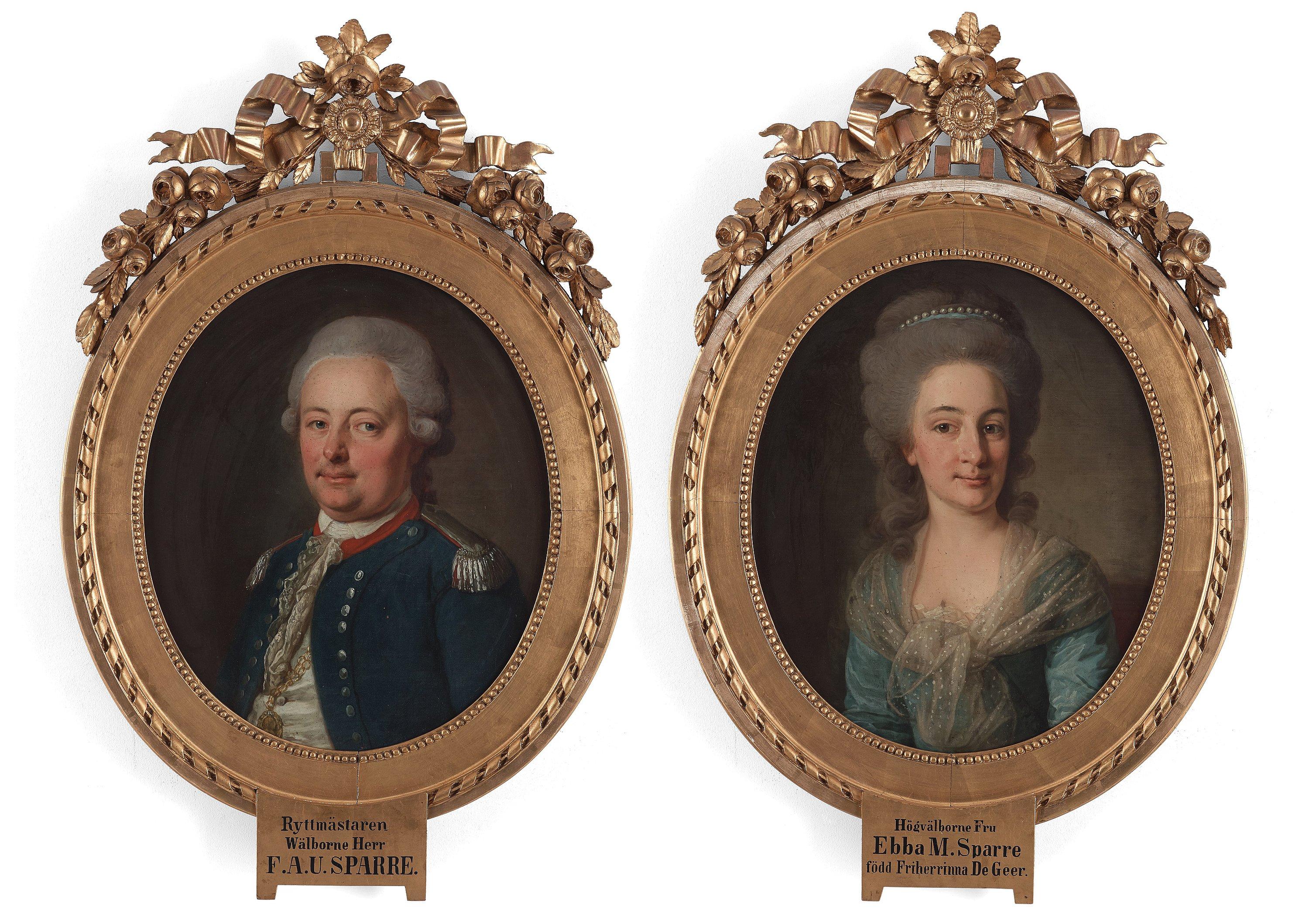 Per Krafft d.ä. - Fredrik Adolf Ulrik Sparre of Rossvik (1746-1812) & Ebba Margareta Sparre, born de Geer of Leufsta (1756-1814).