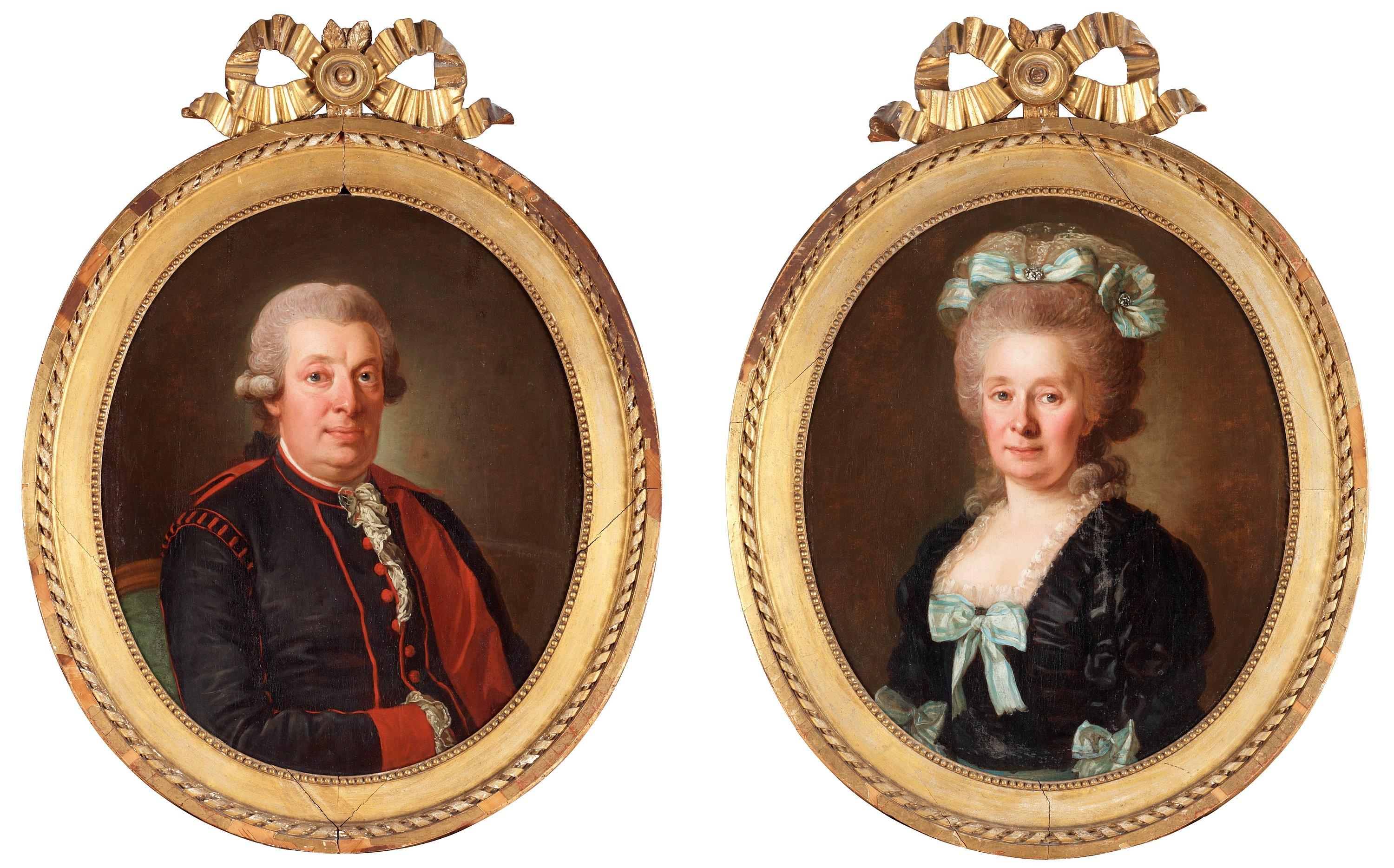Per Krafft d.ä. - Portrait of a man & his wife in swedish court dress