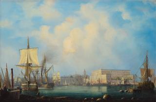 Per Wilhelm Cedergren - The Royal Palace, Stockholm from the lake Saltsjön