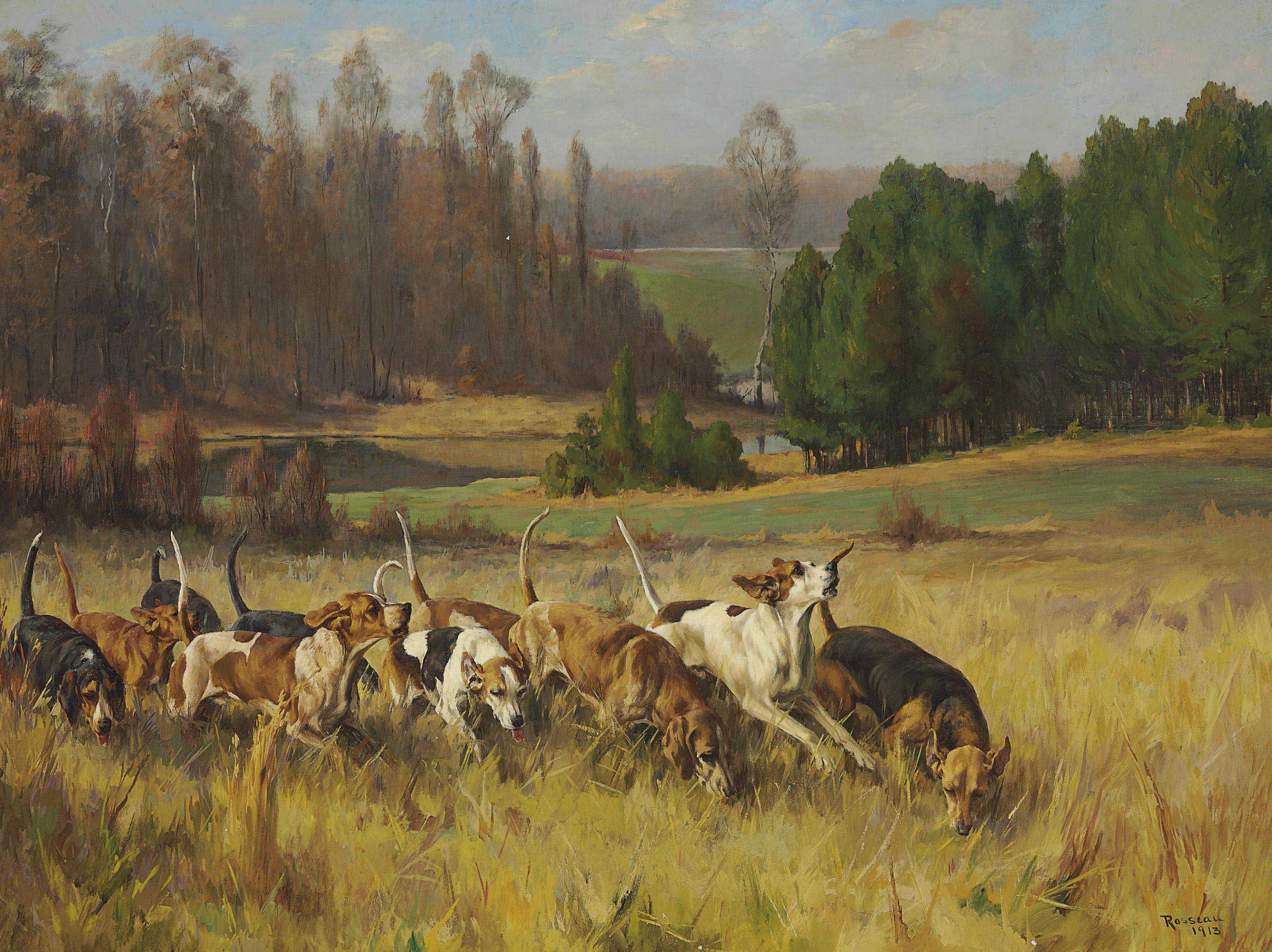 Percival Leonard Rosseau - The Pack at Full Cry
