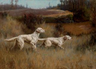 Percival Leonard Rosseau - Two Setters on a Point