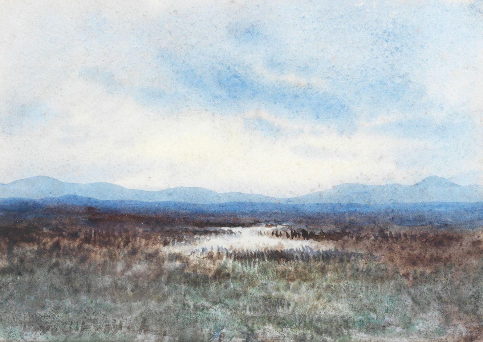 Percy French - Bogland scenes, a pair the first 14.3 x 20.6cm (5 5/8 x 8 1/8in), the second 12.7 x 17.8cm (5 x 7in). (2)