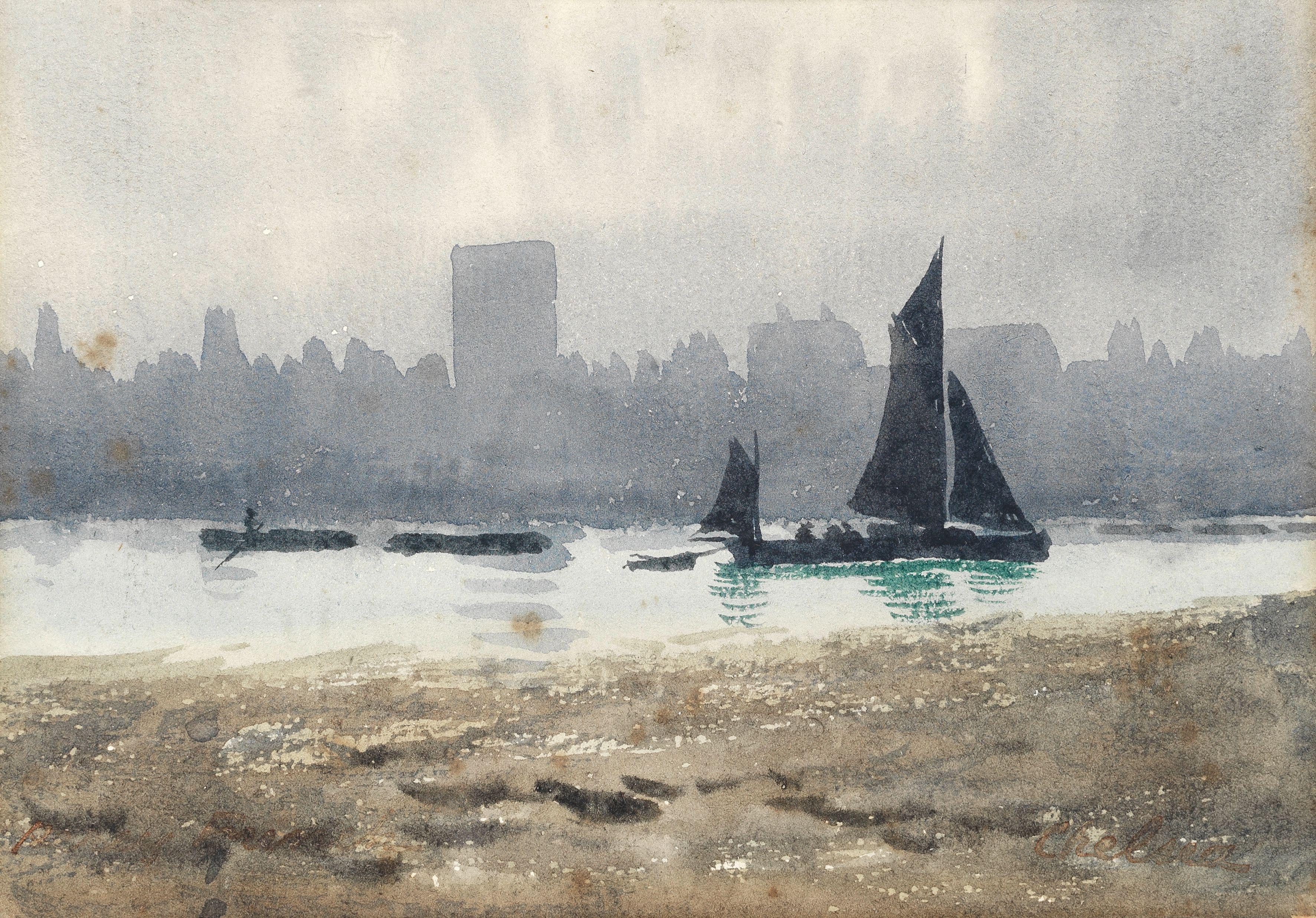 Percy French - Thames Barges, Chelsea