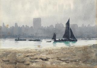 Percy French - Thames Barges, Chelsea