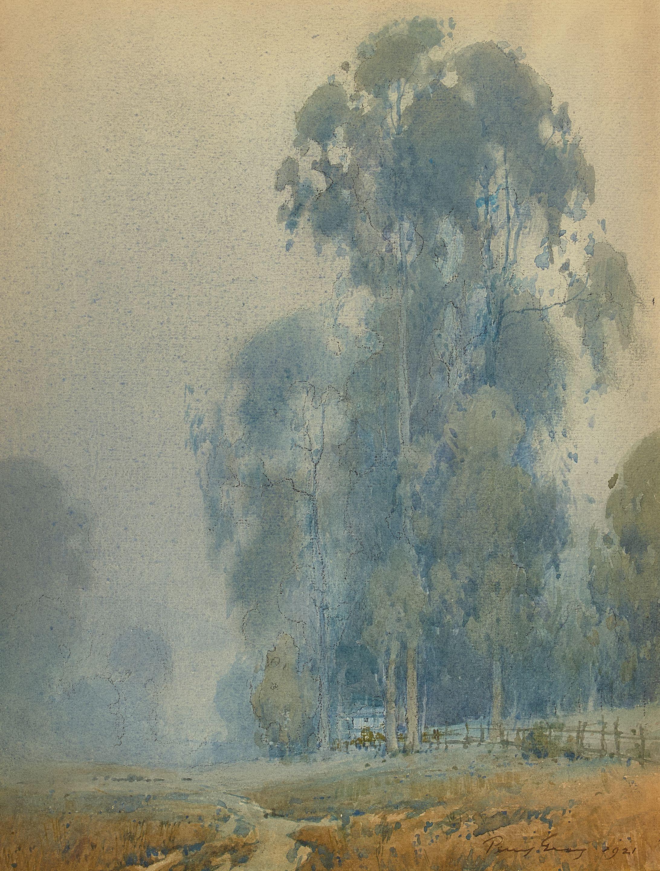 Percy Gray - Foggy Dusk sight 15 1/2 x 12 in. framed 24 x 20 in.