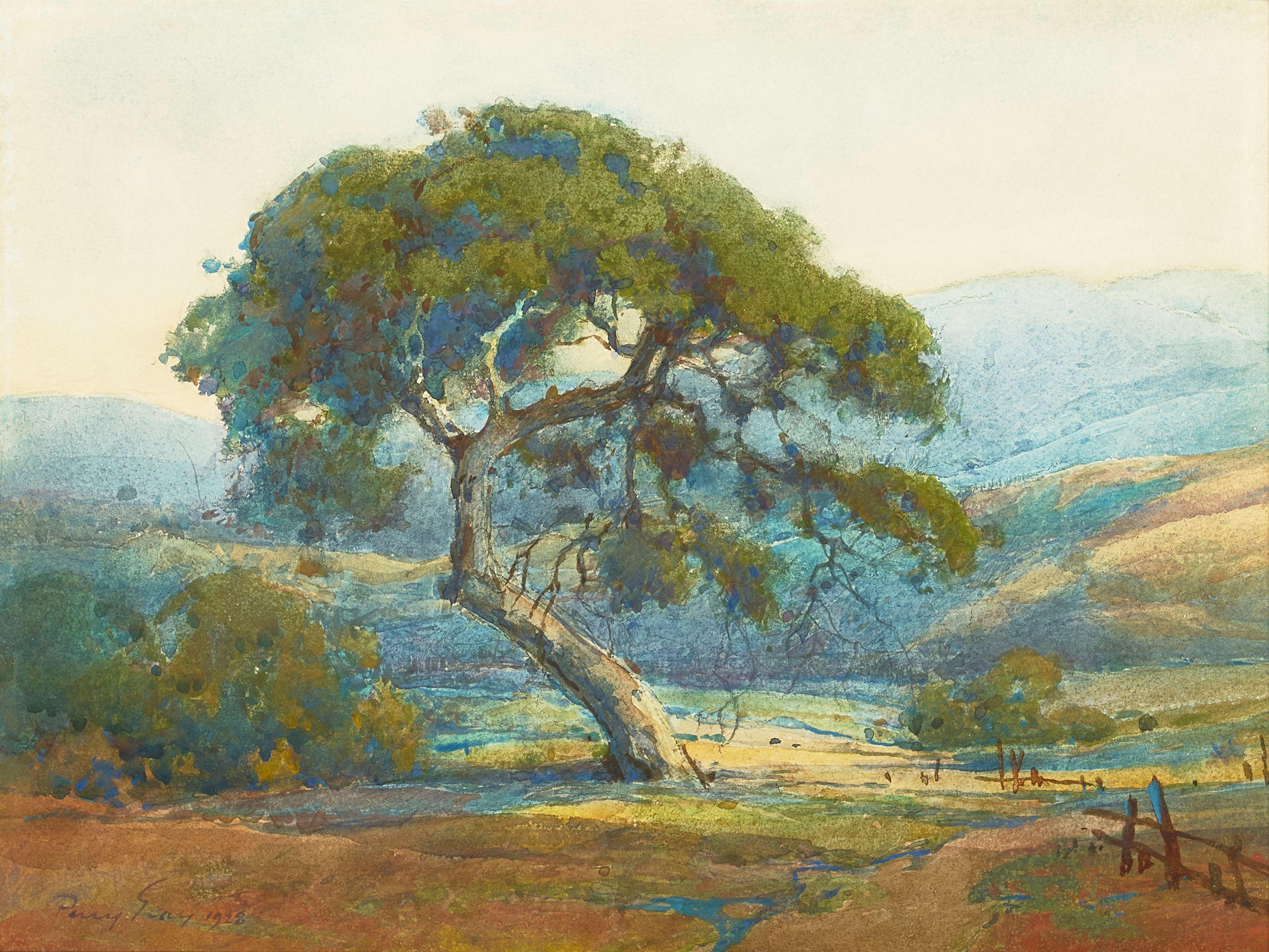 Percy Gray - Lucas Valley Landscape with Wildflowers sight 10 x 13 1/2 in. framed 20 x 23 1/2 in.