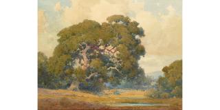 Percy Gray - Oaks by the Pond sight 11 1/2 x 15 1/2 in. framed 16 x 20 in.