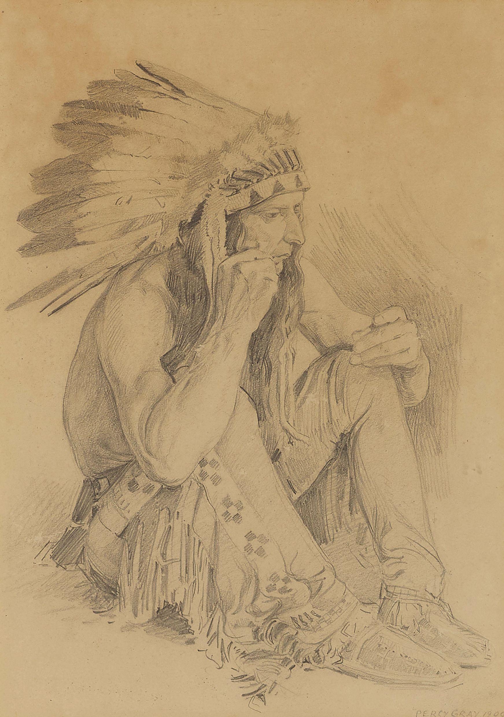 Percy Gray - Seated Indian Chief