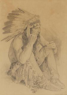 Percy Gray - Seated Indian Chief